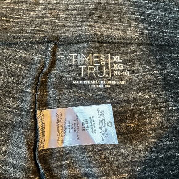 Time & Tru Women’s High Rise Cropped Leggings size XL (16-18), Solid Gray - Picture 5 of 7